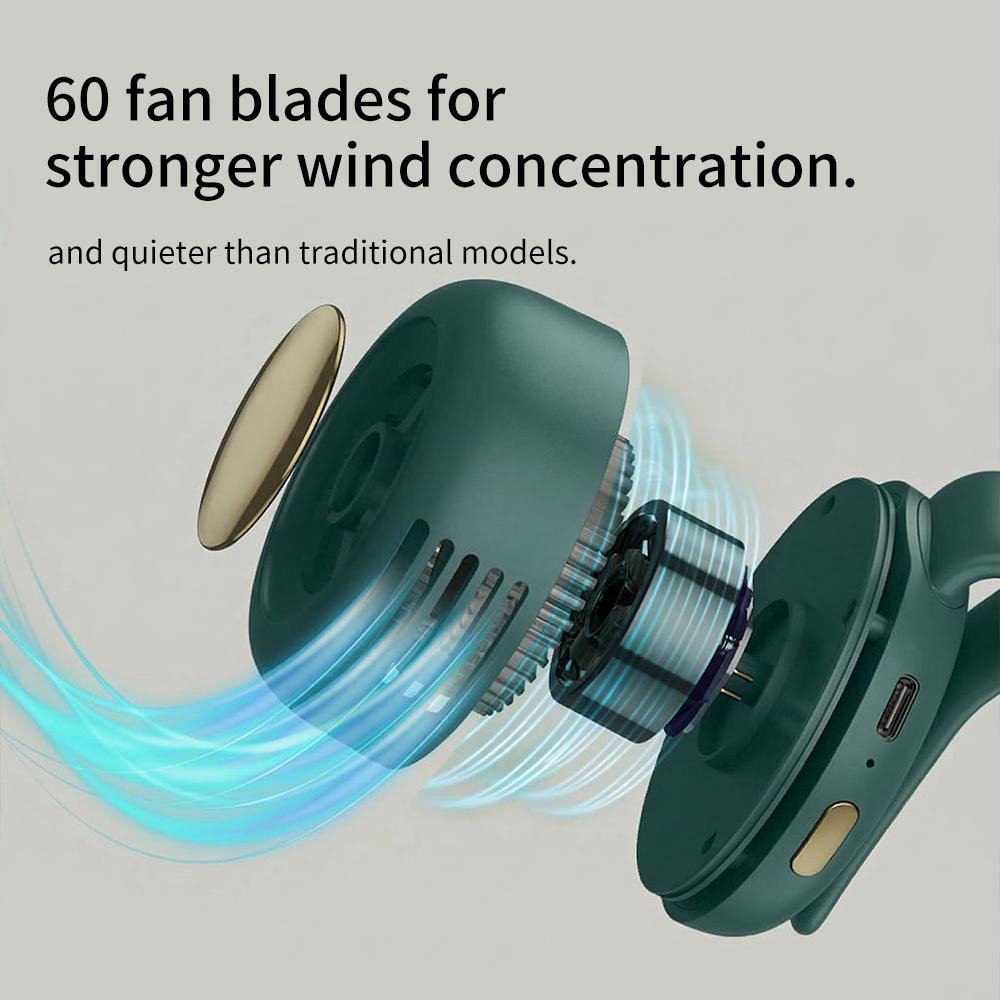 Mini Clip Fan Hanging Waist Neck Fan Girl Electric Air Cooling Fan USB Leafless Fan for Outdoor Camping Fishing Car Accessorie