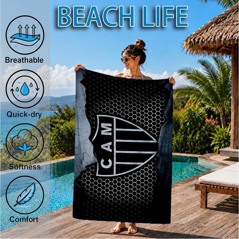 Black And White Stripes With Star Microfiber Beach Towel, Soft And Absorbent, Quick-Dry, Ideal for Summer Travel, Beach Essential, Swimming Pool