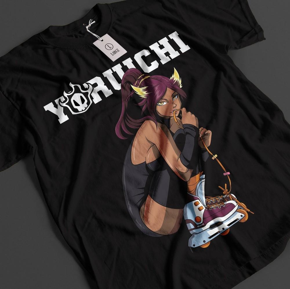 

Bleach Anime Shirt Yoruichi Tshirt Ichigo Bankai T-Shirt Aizen Zaraki Unisex Tee M