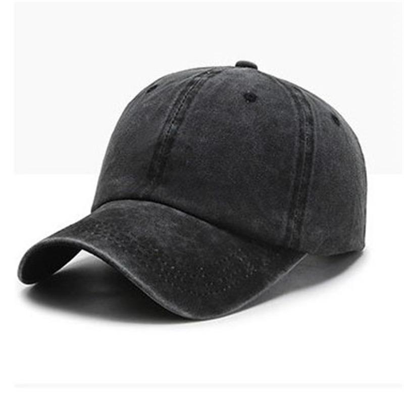 Fashion Bare Board Unisex Washed Retro Curved Brim Sunshade Solid Color Baseball Cap Travel Sunshade Women Tide Hat Hip Hop Cap