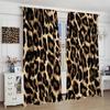 Brown Leopard Print Curtains Cheetah Safari Animal Tiger Skin Pattern Art Printed Living Room Curtain With Rod Pocket Darkening Polyester Perfect For