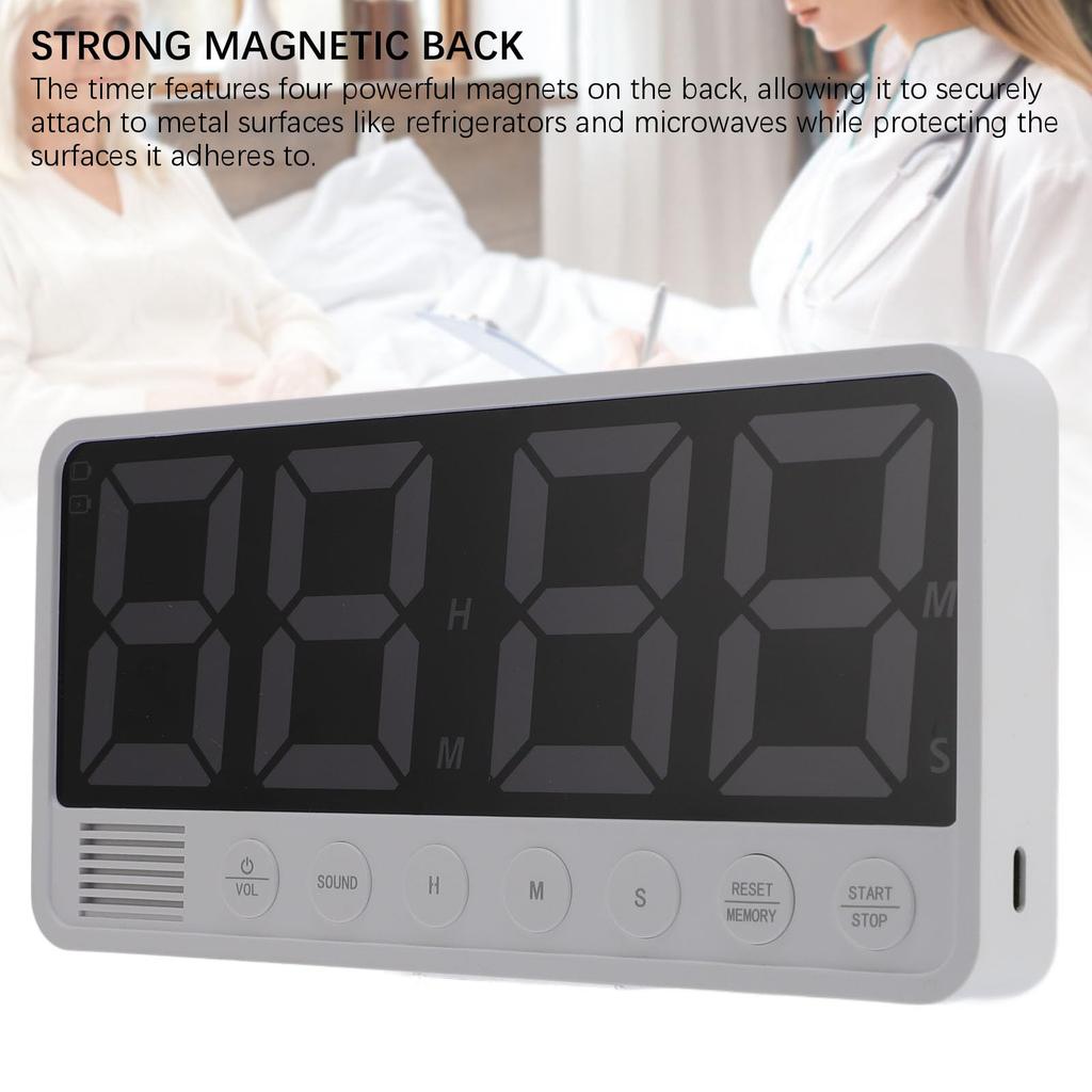 Kitchen timer for cooking, digital magnetic timer for classroom learning and fitness, large screen magnetic countdown timer with changing colors, stud