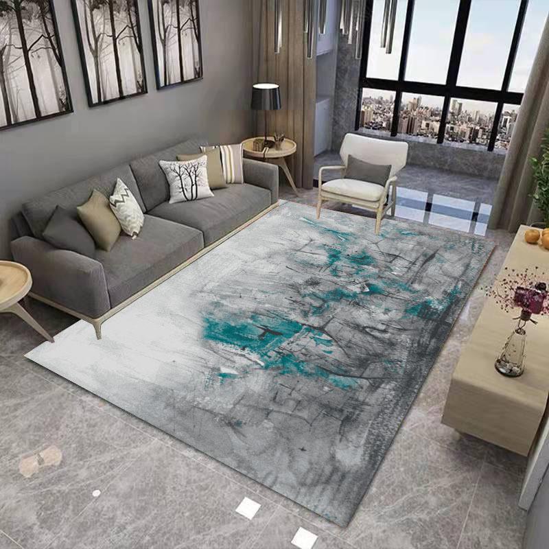Chinese Ink Painting Living Room Decoration Carpet Abstract Art Geometric Bedroom Large Area Carpet