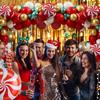 112-Piece Christmas Balloon Wreath Arch Set with Candy Canes and Star Foil Balloons Suitable for Christmas and Birthday Party