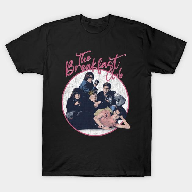 

Men Black Print T-shirt The Breakfast Club - Distressed No-Cut Transfer Paper Print Cotton Tshirt XL чорний