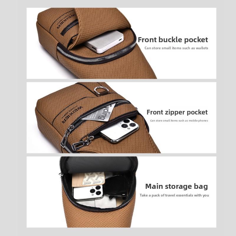 New Men's Anti-Theft Chest Bag PU Leather Crossbody Sling Pouch,Luxury Design shoulder bag,for Travel & City Commute