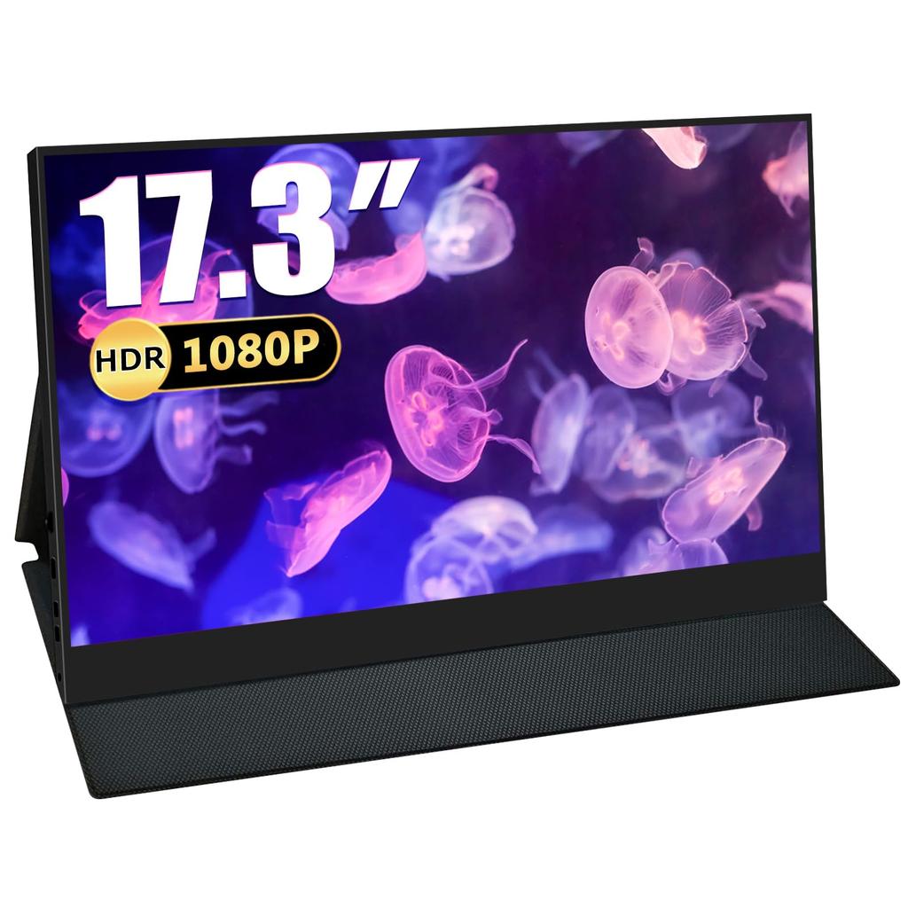 Acouto XC17 Mobile Reduces Eye Fatigue and Blue Light Mobile Display for Compatible with USB 1920x1080 Stand IPS LCD Panel Monitor, 17.3-inch, Source,