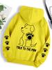 Latest and funny dog cartoon print hoodie for women, warm hoodie, fashion trend, loose and comfortable women's top for autumn