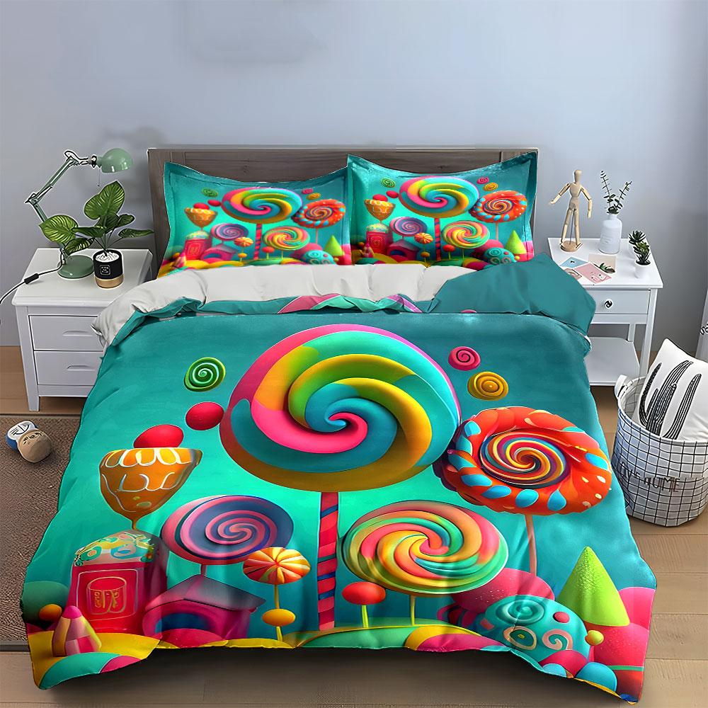 Whimsical Candy Wonderland. Bedding Sets Duvet Covers Pillowcases(1* Duvet Cover 2* Pillowcases Without Duvet Insert)