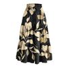 Printed Pocket Spliced Elastic Waist Midi Skirt Women Elegant Commuter Style