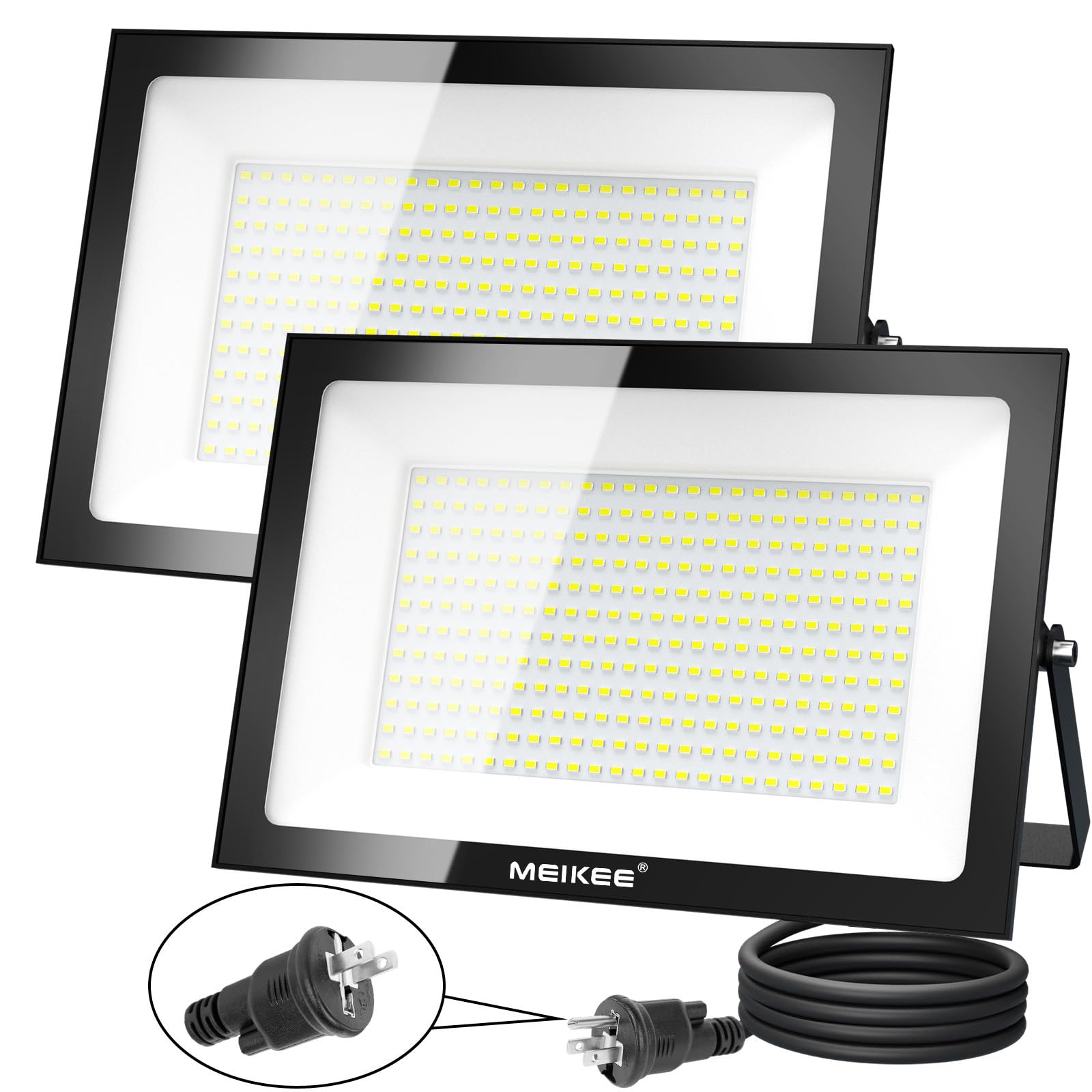 

MEIKEE Ultra Thin Set of LED Floodlight Work Light Super Bright Daylight Color 6500K 15000LM Energy Saving Heavy Rain Resistant IP66 Waterproof