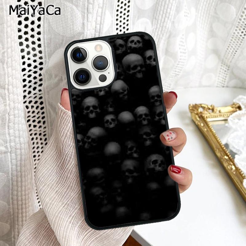 Gothic Fashion Skull Phone Case Cover For iPhone 17 Air 16 16e 15 plus 11 12 13 14 pro max shell coque