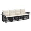 Garden Sofa Set 4 Pcs. Black Poly Rattan