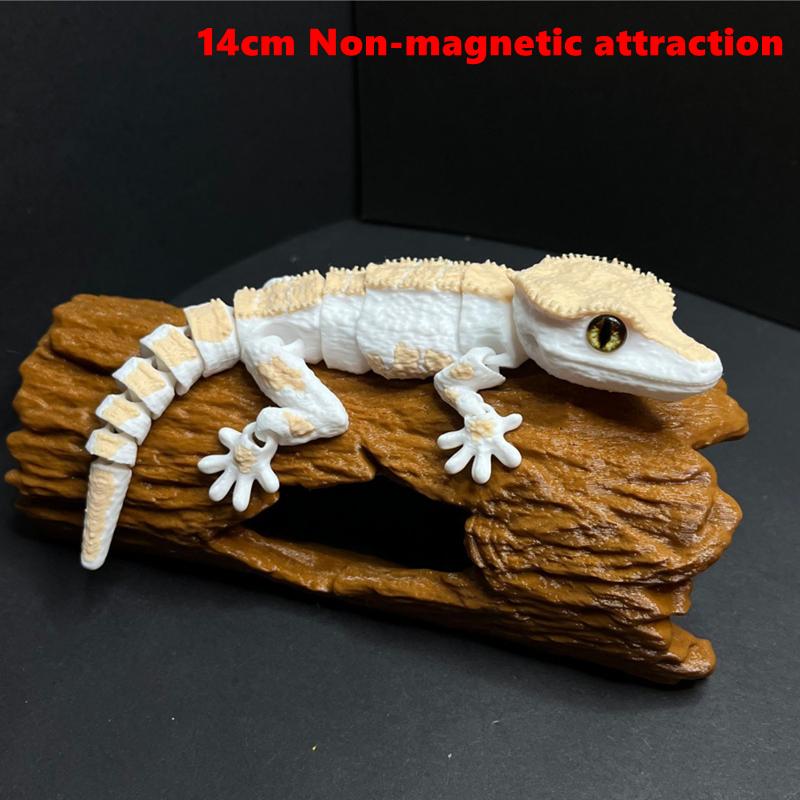 3D Printed Gecko Fridge Magnet, Articulated Lizard Refrigerator Magnet, Flexible Movable Reptile Figurine Magnet Gift
