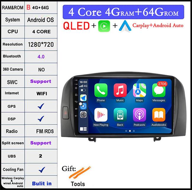 9'' Android 14 Car Radio For Hyundai Sonata NF 2004 - 2008 Multimedia Video Player Navigation Stereo GPS 4G Carplay Autoradio