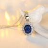 Authentic 925 Sterling Silver Plated Women Wedding Engagement Jewelry Collections Princess Oval Zircon Crystal Necklace Earrings Ring