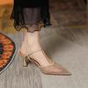 Fashion 2025 Mesh Buckle Strap Women's Slingbacks High Heels Fashion Pointed Toe Breathable Thin Heels Pumps Dress & Daily Brand Sandals