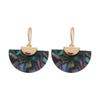 Abalone Shell Fan Earrings - Light Luxury European & American Versatile Dangle for Women, Retro Fashion Temperament Jewelry.