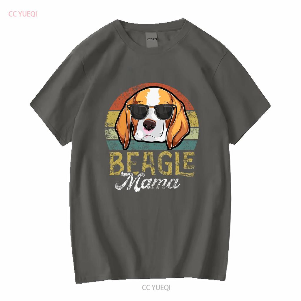 Retro Beagle Mama T Shirt Women Mothers Day Dog Mom S 3XL long sleeves vintage Washed Versatile Stretched Comfortable Casual