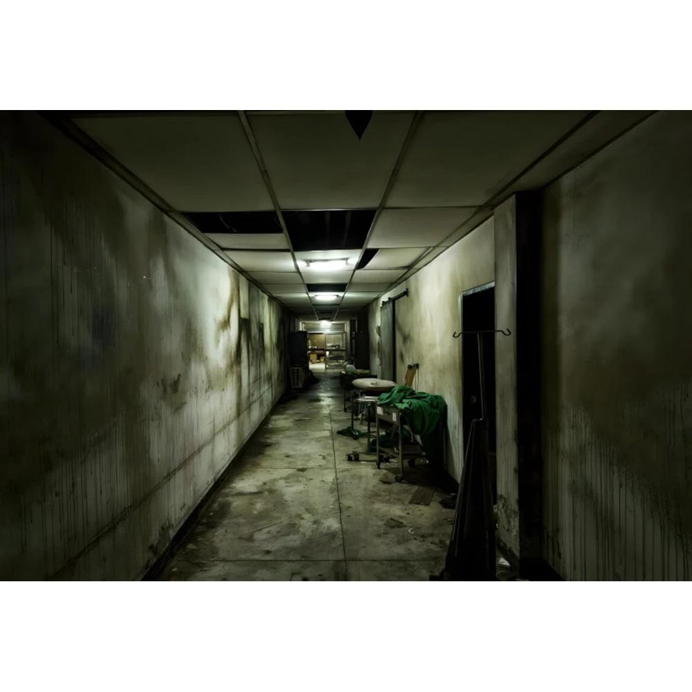 Horror Halloween Decorations Backgrounds for Photographs Abandoned Hospital Ruin Ghost Zombies Scene Backdrop Spooky Party Decor Vinyl 75X50cm