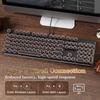 YUNZII QL108 Typewriter Mechanical Gaming RGB Metal Panel Round USB Wired Connection Onyx Keyboard, Full-Size, Hot-Swappable, Backlit, & Retro-Punk
