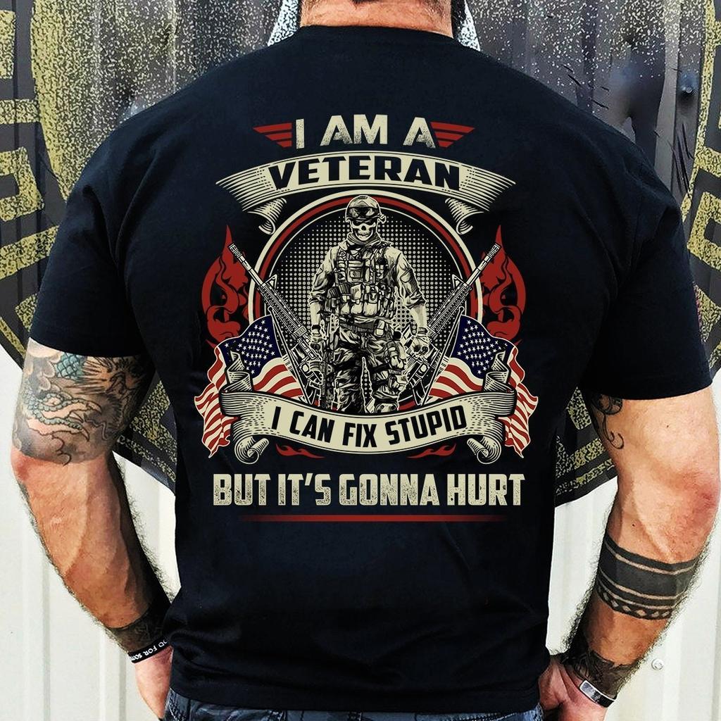 I Can Fix Stupid Veteran T-Shirt Military Retirement Gift Veteran 39 S Day