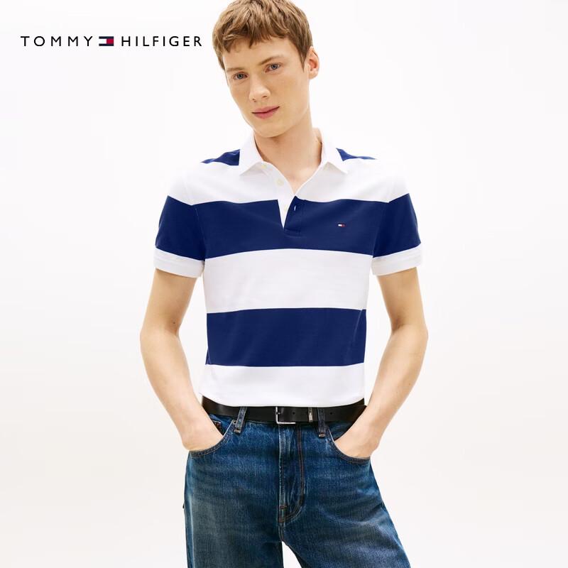Tommy Hilfiger Men s 2026 S/S Retro Pique Wide Stripe Slim Fit Polo Shirt L