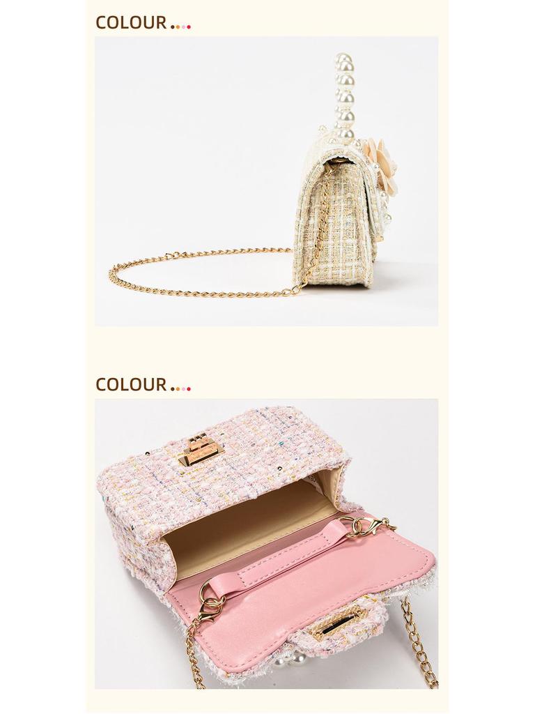 Дитяча мила мультяшна сумка через плече з перлами та гаманець для дівчаток