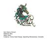 Brooch Alloy Horse Head Design Pin with Sparkling Rhinestones Retro Style