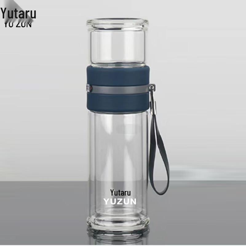 YUZUN Double Wall Insulated Glass Tea Infuser Bottle