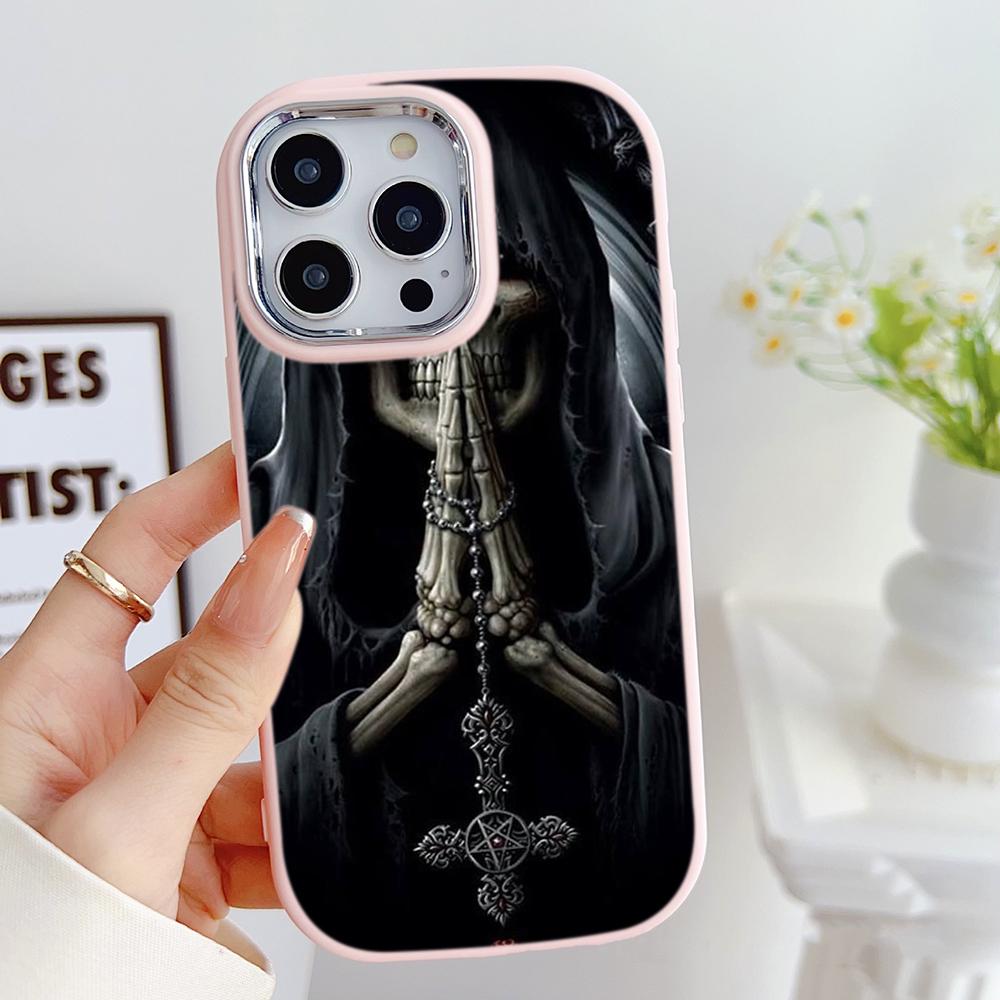 LZ13 Death Prayer Grim Reaper Skull Soft Phone Case for Samsung S24 Ultra S23 Plus A16 A54 A34 A06 Infinix Hot 40 30i Lens Protection Shockproof Cover