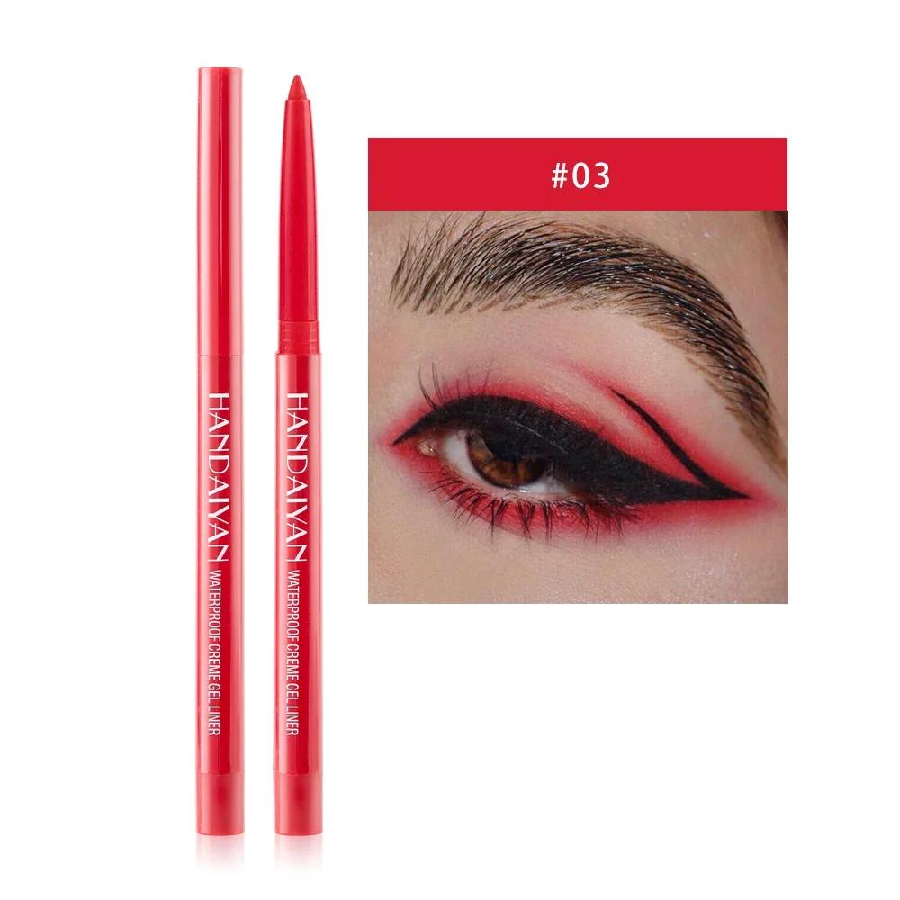 HANDAIYAN Matte Colorful Eye Liner Pen Cream Lasting Eyeliner Gel Pencils Option Easy To Wear Cosmetics White Yellow Blue Purple