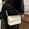 Fashion Textured Embroidered Thread Rhombus Small Bag 2025 New Casual Solid Color Popular Shoulder Women's Small Square Bag This Year