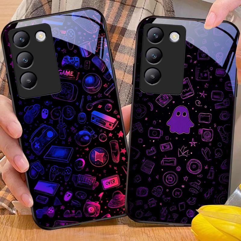 Dream Space Black For Y72 33S 11 03 36 96 Lite 35 16 Iqoo 12 V40 SE 5G 29 40 21 30 X80 Pro Vivo Tempered Glass Phone Case Black