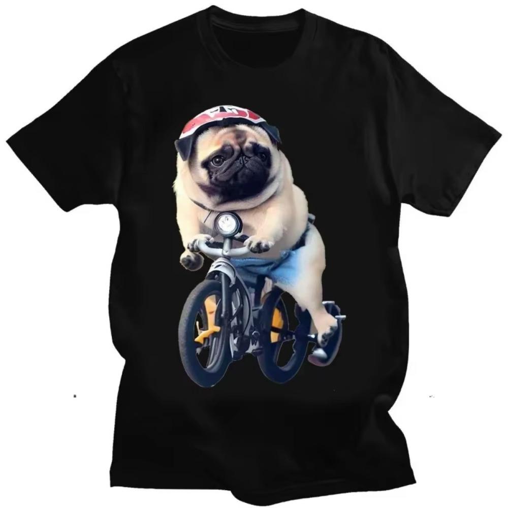 The Life of A Fierce Pug T Shirt Funny Animal Dog Graphic T-shirt  Camisas De Hombre Hip Hop Clothes Women Men Clothing Tees Top