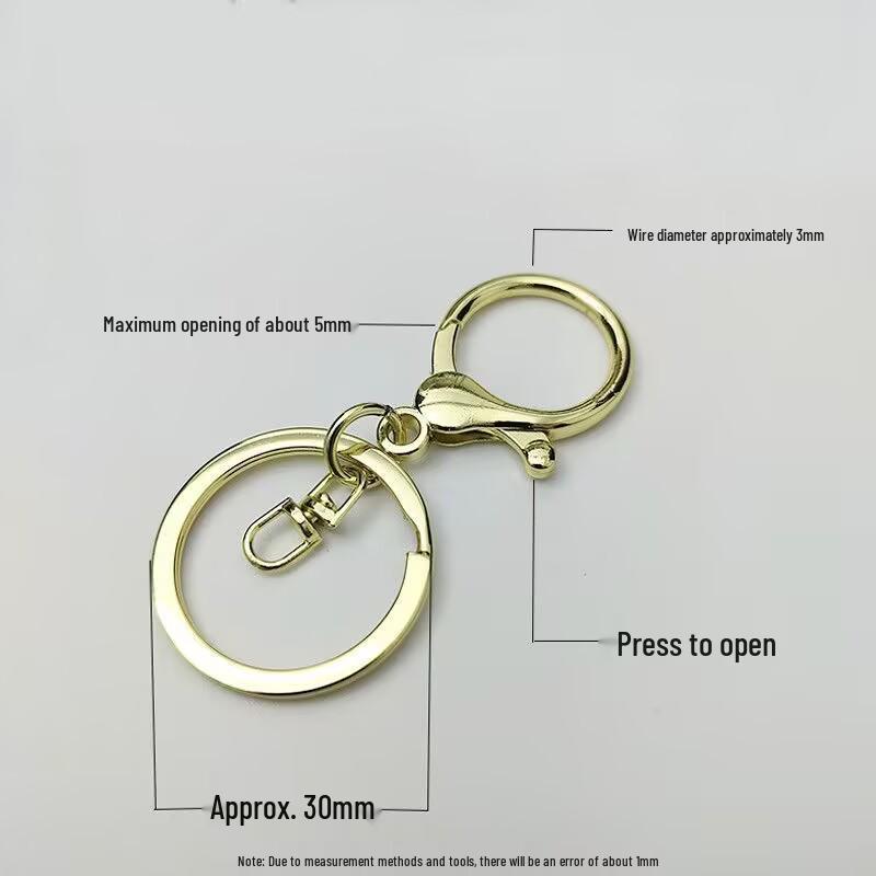Zinc Alloy Lobster Clasp Keychain Set - 3-Piece Metal Keychain Accessories for DIY Bags, Toys, Dolls, Pendants.