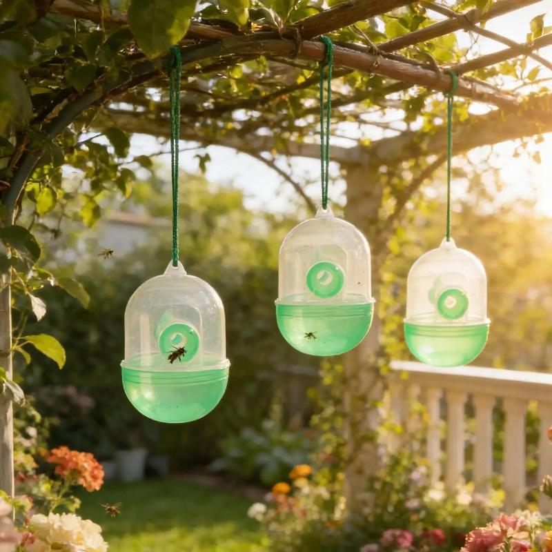 1-10PCS Reusable Fly Trap Hanging Wasp Hornet Catcher Plastic Insect Trap for Garden Orchard Farm Outdoor Pest Control