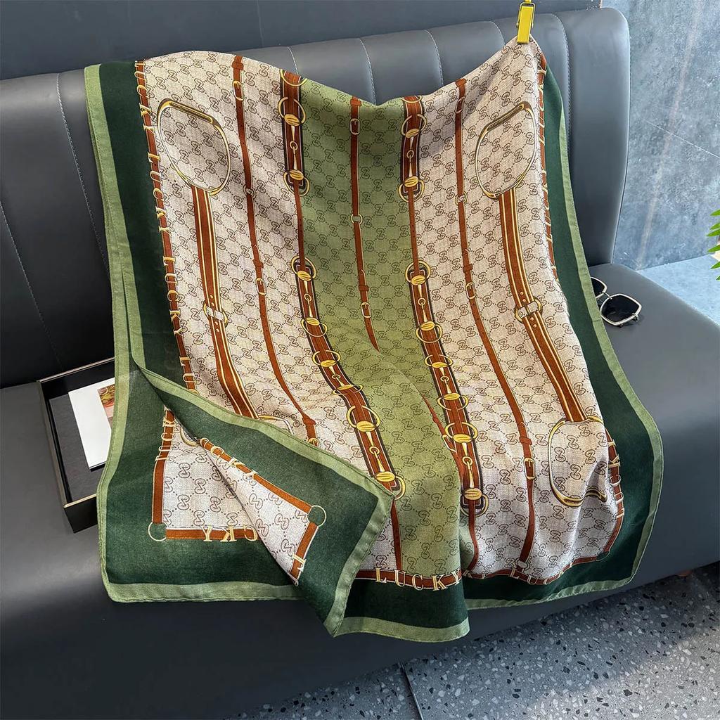 New Summer Autumn Light Thin Soft Long Silk Scarf Advanced Scarf All-Matching Ladies Shawl Elegant Temperament Printing Scarf