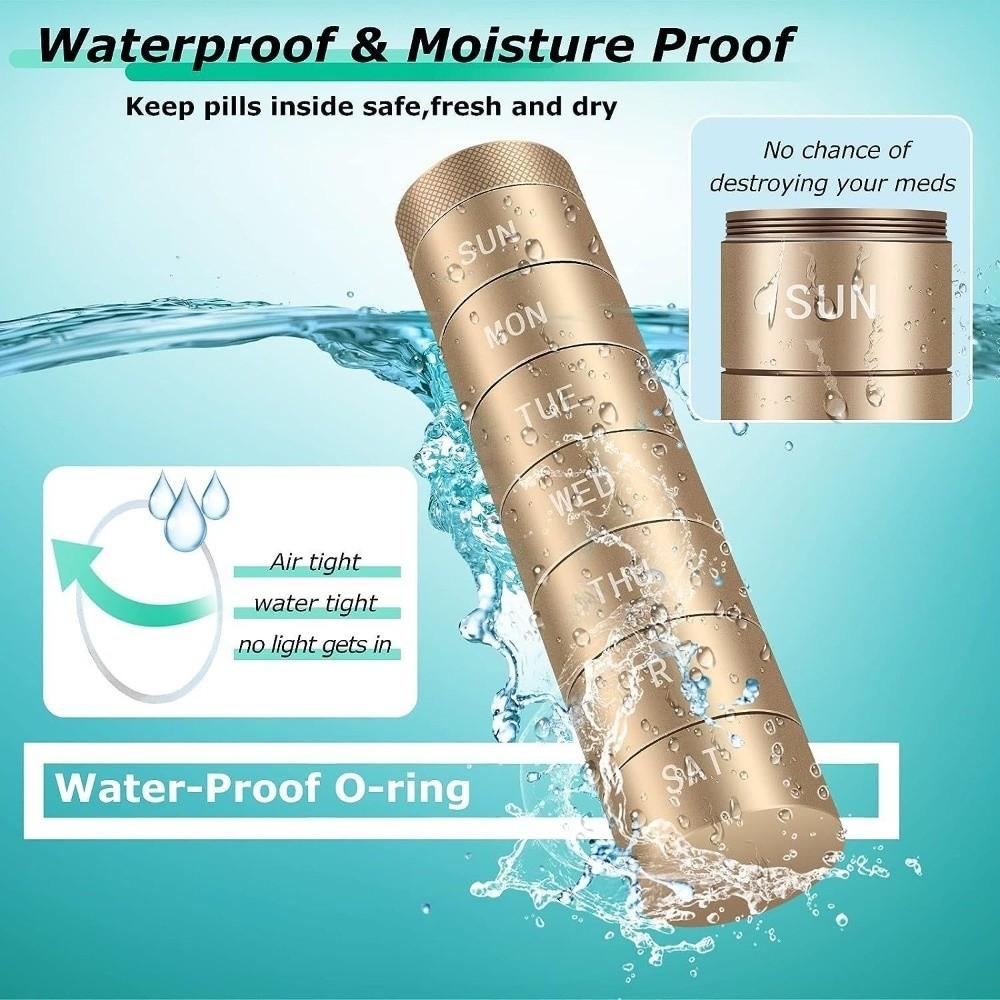 Moisture Proof Travel Pill Organizer Waterproof Daily Pill Box Portable Pill Case  Travel