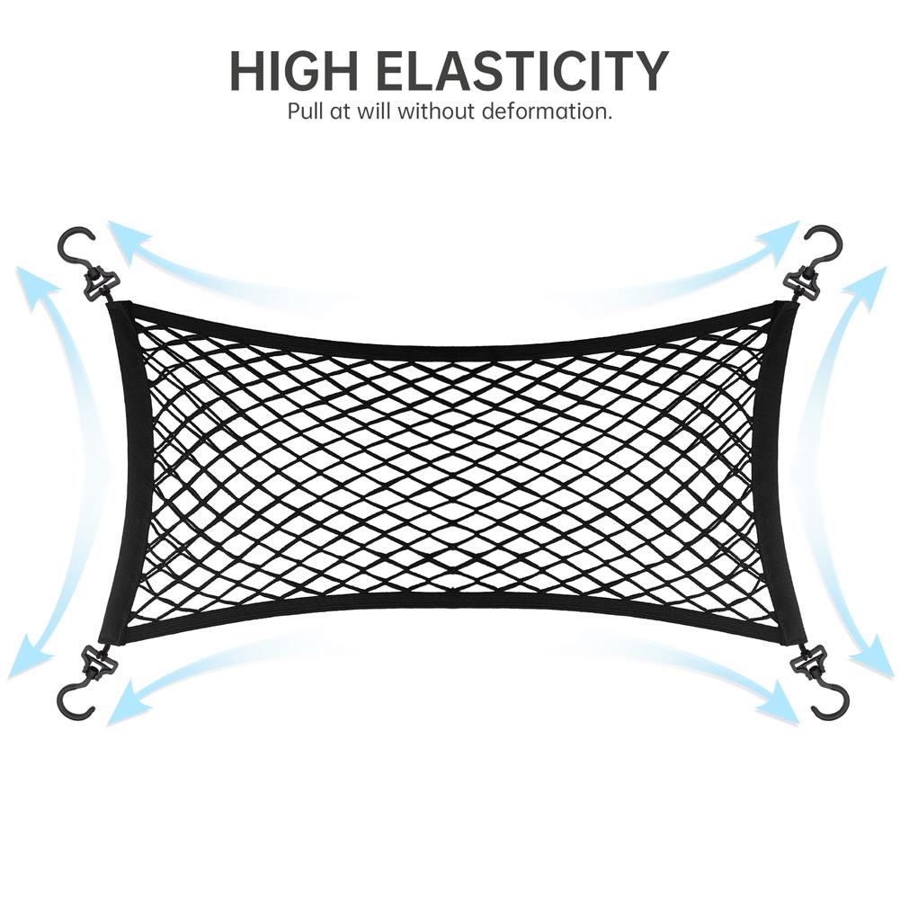 Mesh Storage Organizer Foldable Camping Cart Storage Bag Dual Layer Car Cargo Net Pocket for Folding Trolley Cart Beach Cart