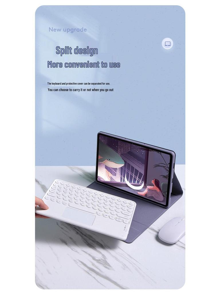 Xiaomi 7 Tablet-Hülle mit Tastatur: Magnetisches Leder, Stille Silikonhülle für Redmi 5/6 Pro