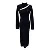 Geburtstagsparty-Kleid leichte Luxus-Nische High-End-Unterkleid mit schwarzem schulterfreiem Strickkleid Damen Herbst und Winter
