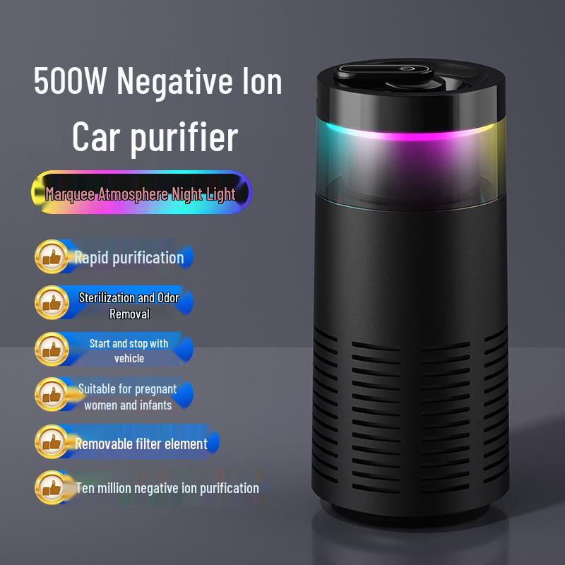 Portable Car Air Purifier & Odor Eliminator with Negative Ion Technology