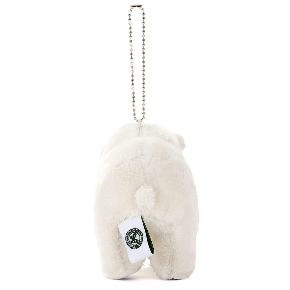 COLORATA Polar Bear Plush Mascot (Realistic Wild Animal/With Chain) Cute Animal Bear Keychain Doll Gift (Twice Tested) / Christmas Present
