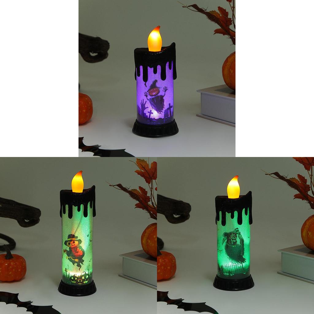 Halloween Decor Electronic Candle With Ghost Hand For Spooky Atmosphere