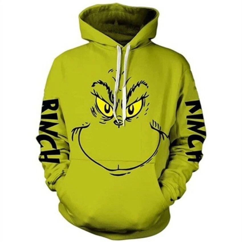 

Різдвяний зелений пухнастий монстр принт парна толстовка з капюшоном з довгим рукавом одяг розпродаж 3XL