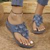 Vintage Flower Wedge Sandals Women 2025 Summer Cozy Clip Toe Platform Sandles Woman Thick Sole Gladiator Sandalias 43