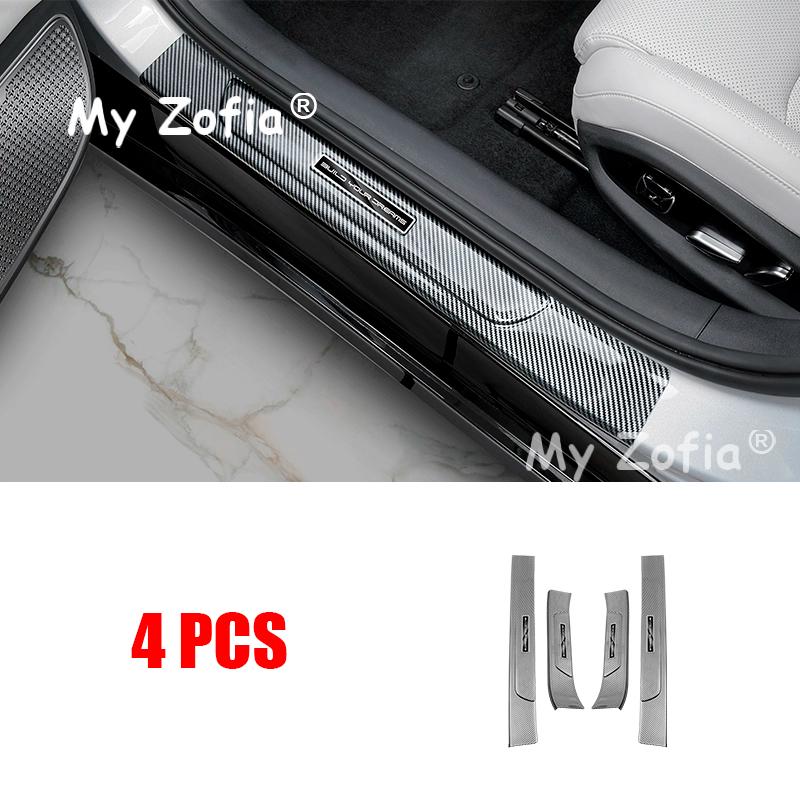 For BYD Han L 2025 2026 ABS Carbon Fiber Welcome Pedal Door Sill Scuff Threshold Guard Plate Anti-scratch Sticker Accessories