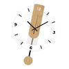 Stylish Wood Grains Acrylic Quiet Wall Clock Roman/Arabic Numerals Face Hanging Swing Clock Home Decoration Gift