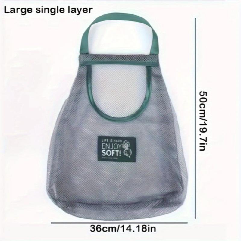1PC Large Hanging Kitchen Storage Net Bag, Wall-Mounted Organizer for Washing & Draining Produce, Outdoor Use, Space Saving